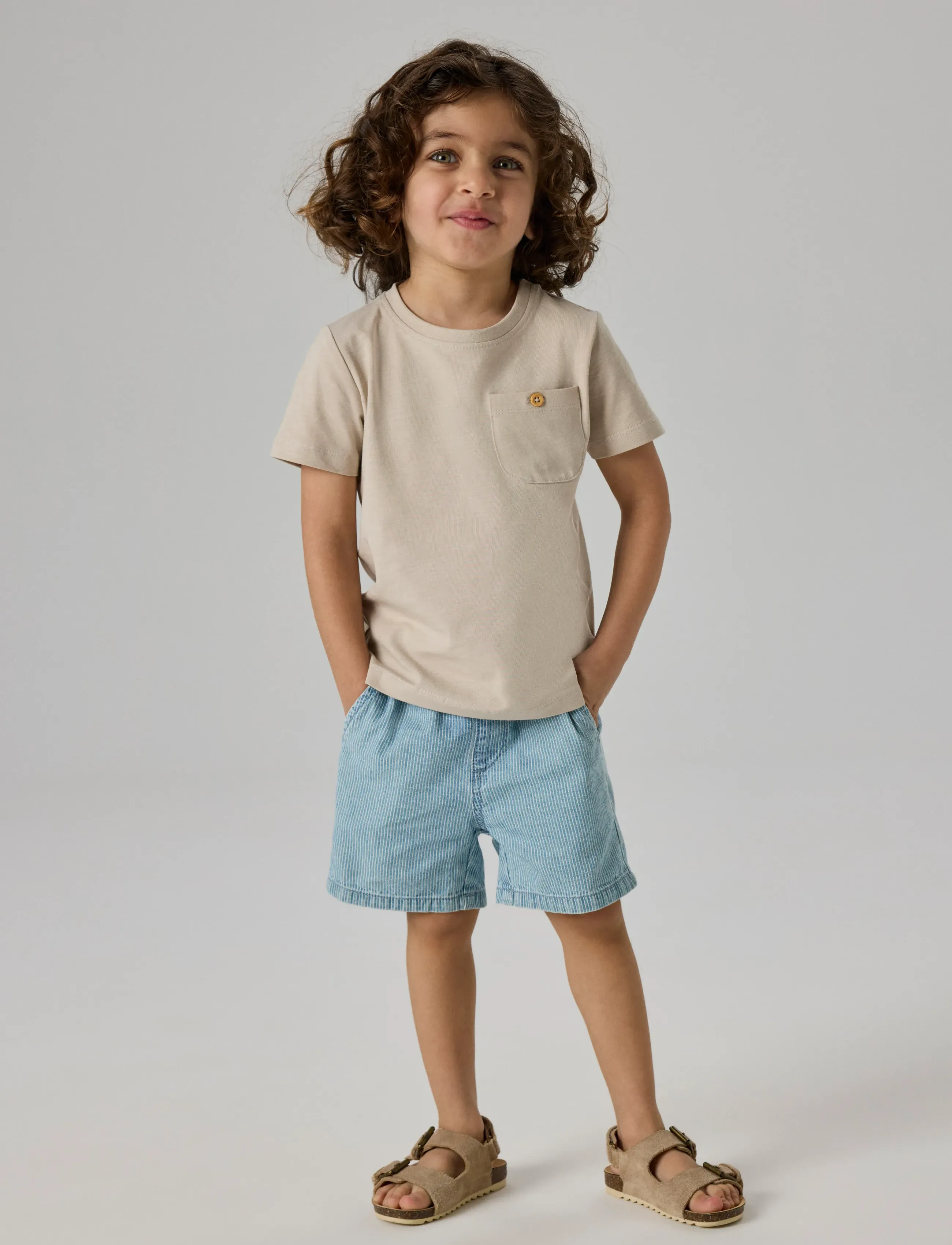 name it - NMMRYAN JOG STRIPE DNM L SHORTS 1910-IP - korte jeansbroeken - light blue denim - 3