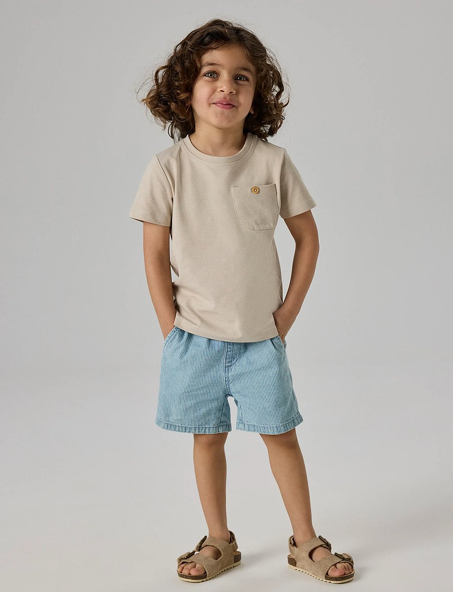 name it - NMMRYAN JOG STRIPE DNM L SHORTS 1910-IP - korte jeansbroeken - light blue denim - 3