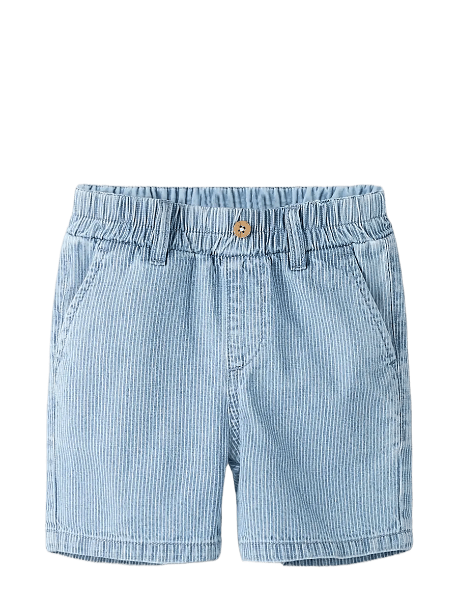 name it - NMMRYAN JOG STRIPE DNM L SHORTS 1910-IP - korte jeansbroeken - light blue denim - 2