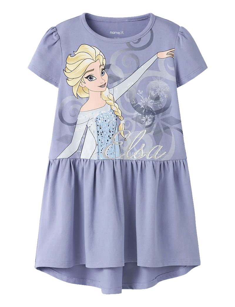name it - NMFMOMSA FROZEN SS DRESS WDI - kortærmede hverdagskjoler - purple impression - 0