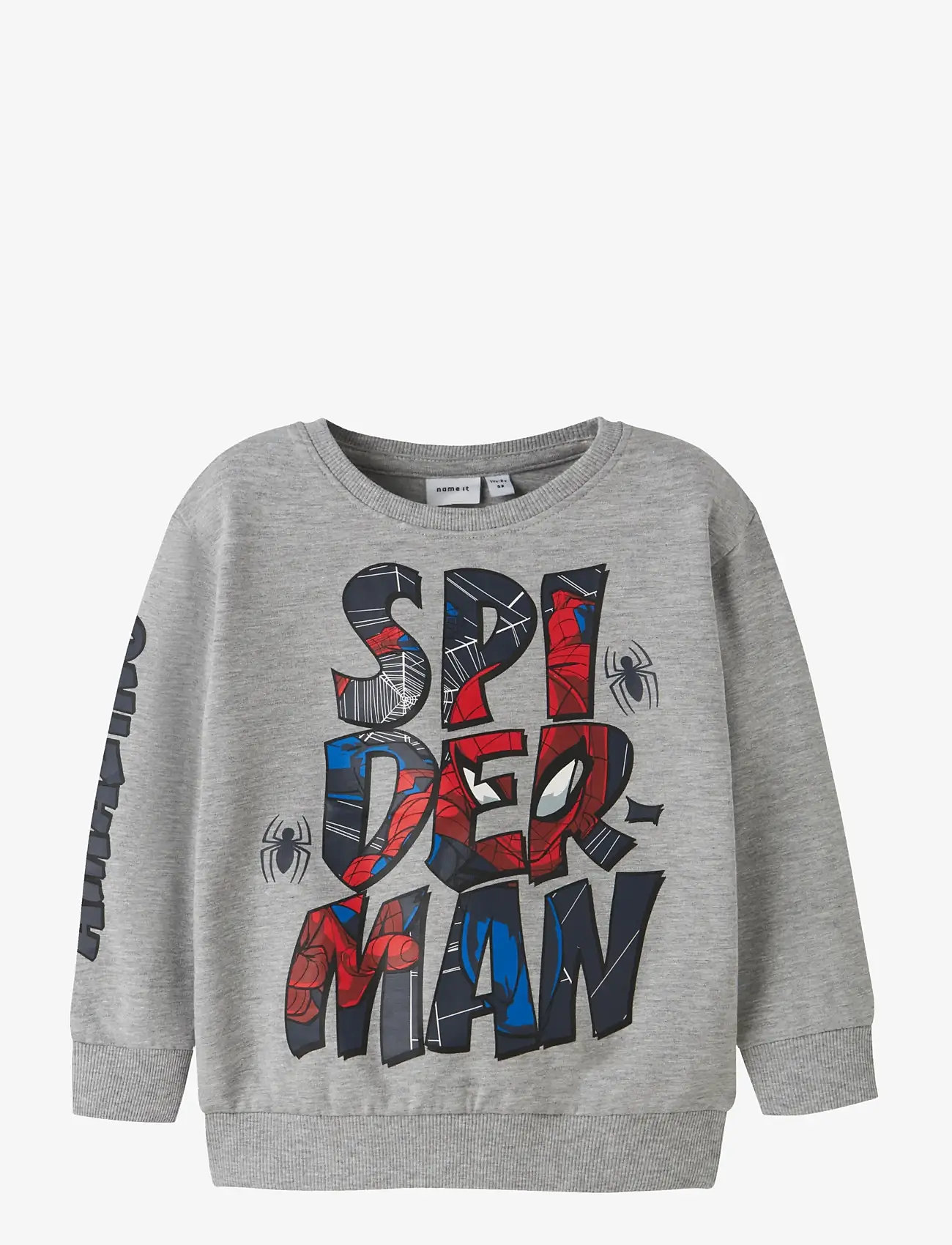 name it - NMMFLOYD SPIDER NREG SWEAT BRU MAR - sweatshirts - grey melange - 0