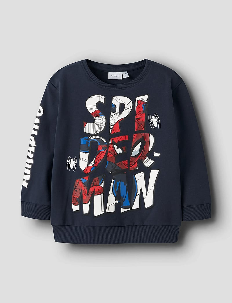 name it - NMMFLOYD SPIDER NREG SWEAT BRU MAR - sweatshirts - navy blazer - 0