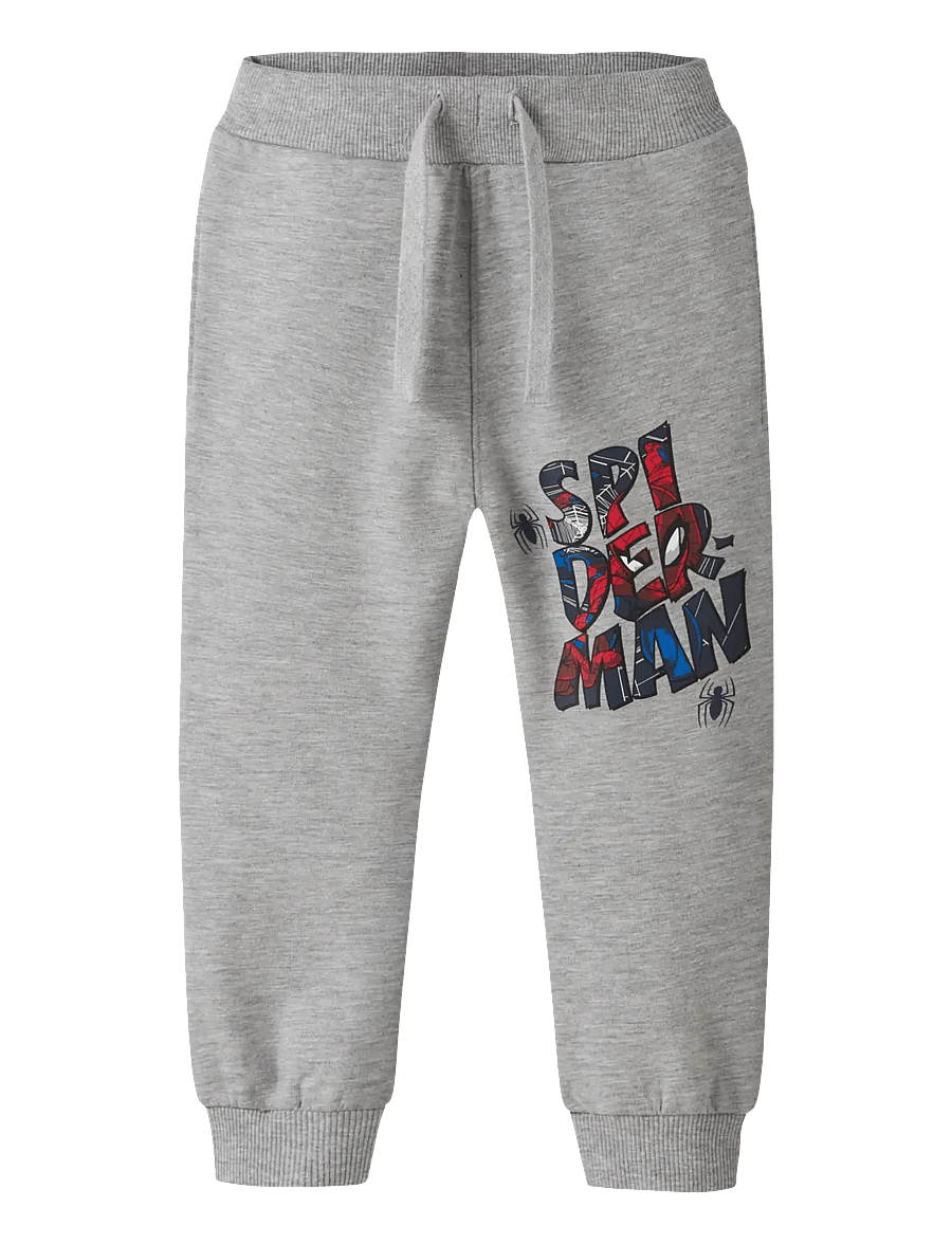 name it - NMMFLOYD SPIDER NREG SWE PANTS BRU MAR - jogginghosen - grey melange - 0