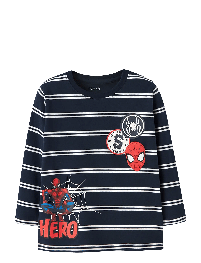 name it - NMMFREMAN SPIDER LS NREG TOP MAR - langærmede t-shirts - navy blazer - 0