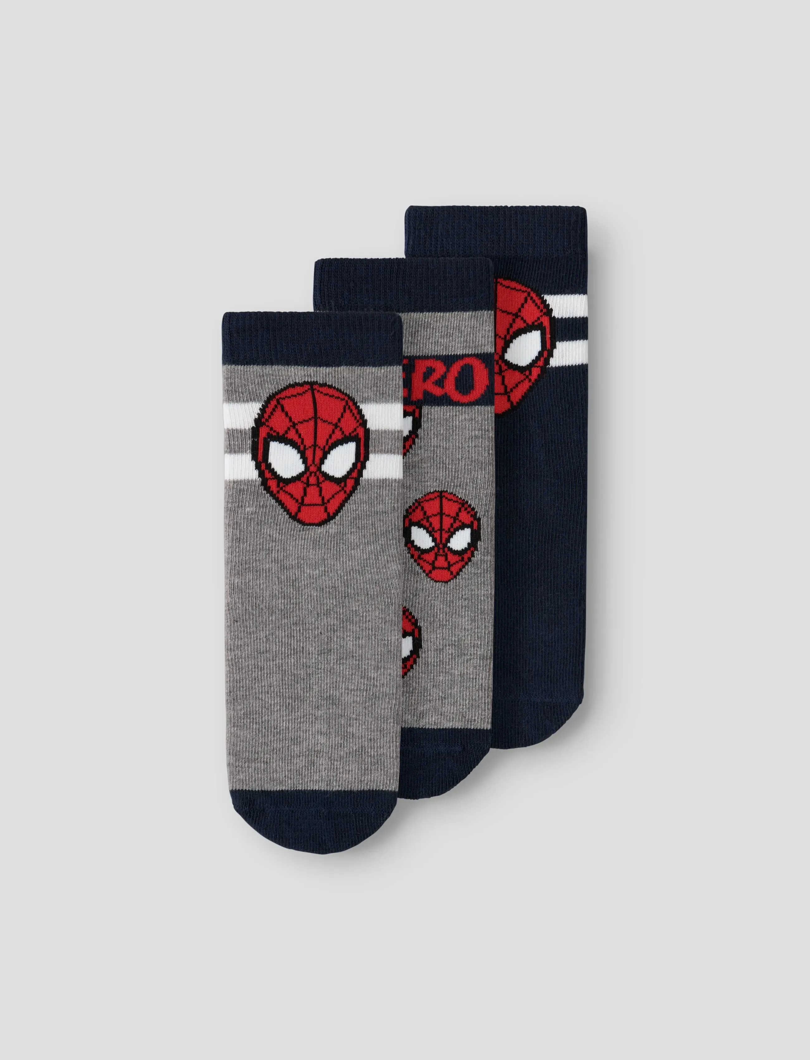 name it Nmmfranky Spider 3P Sock Mar, Børn, Spider-Man 3-Pak Strømper, Navy, Str: 22-24
