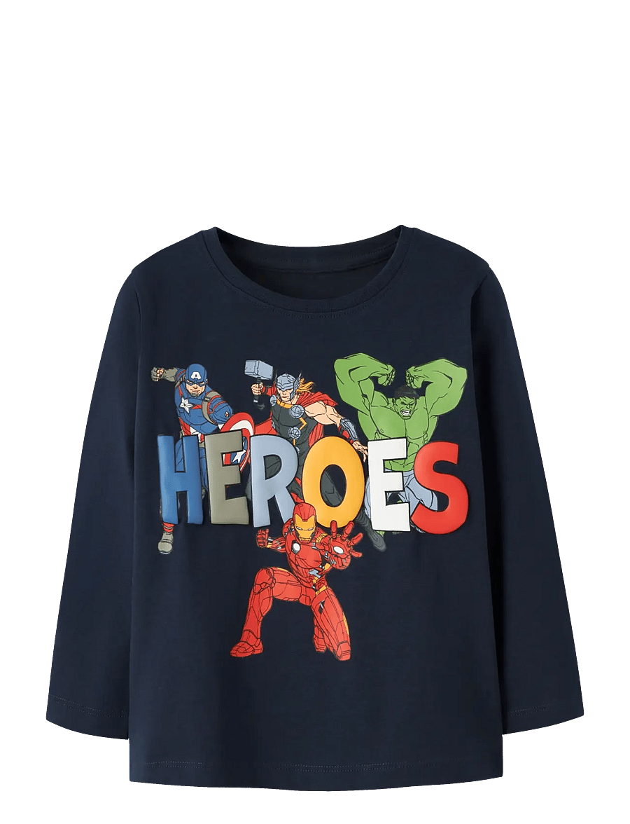 name it - NMMFLINT MARVEL LS NREG TOP MAR - langärmelig - navy blazer - 0