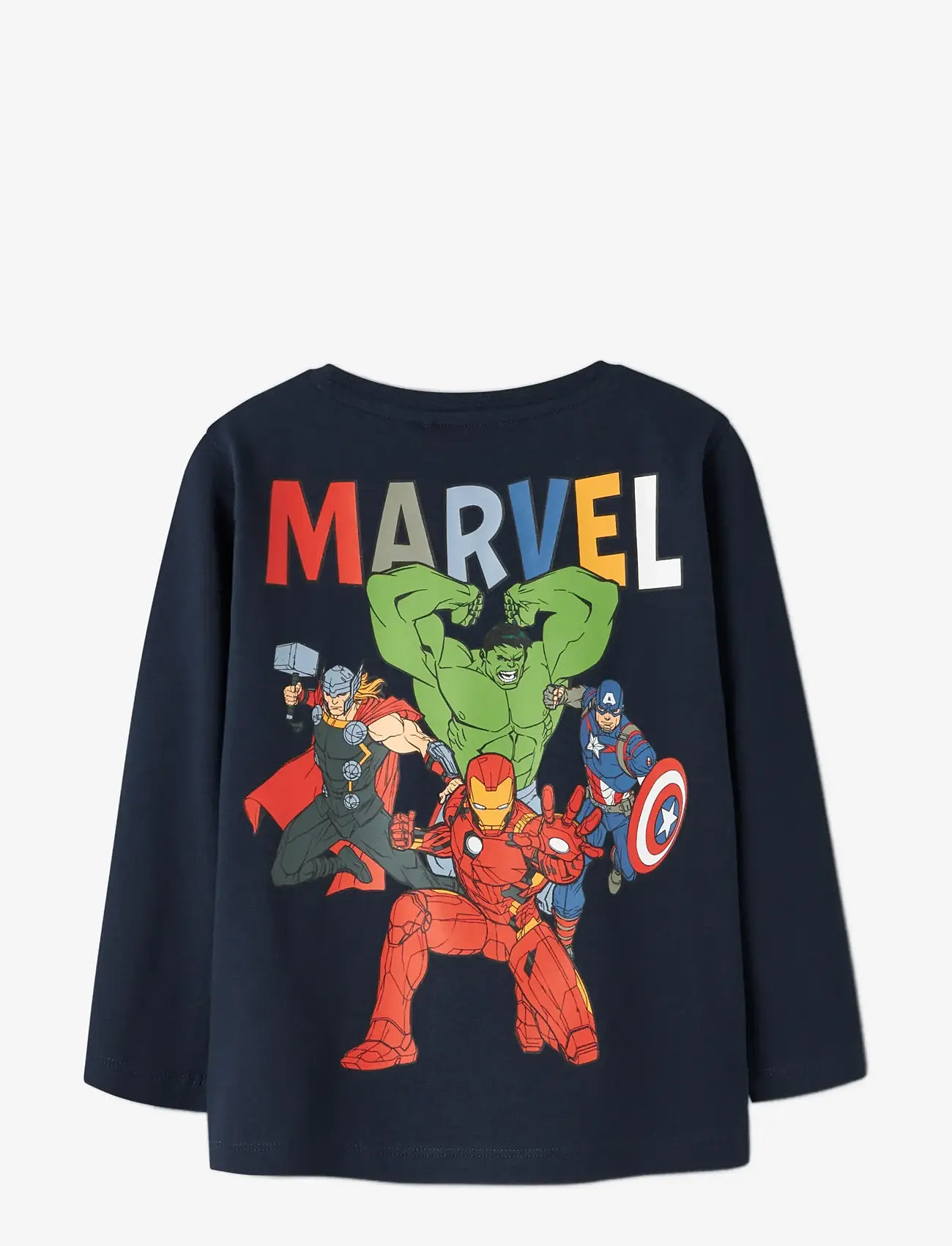 name it - NMMFLINT MARVEL LS NREG TOP MAR - langærmede t-shirts - navy blazer - 1
