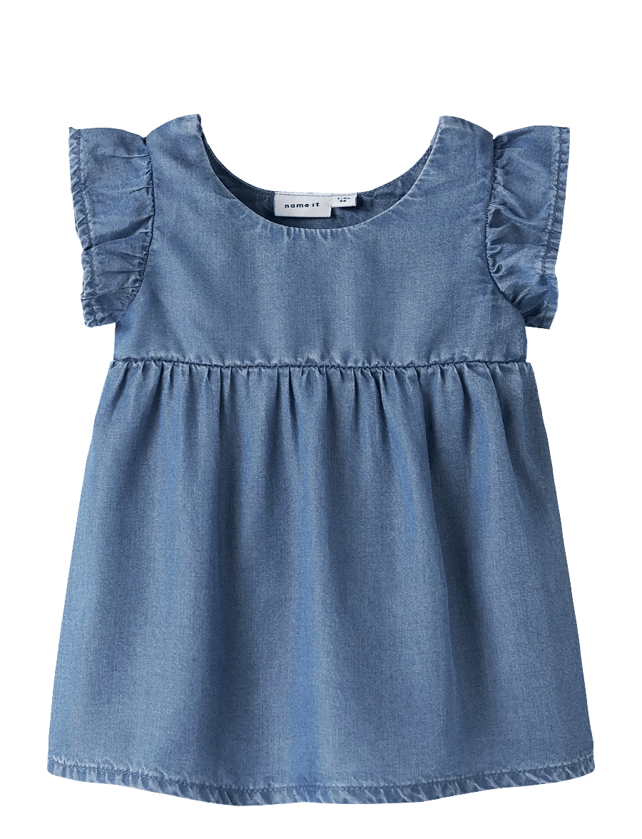 name it - NBFDAGMAR DNM DRESS 4054-OH J - ermalausir barnakjólar - medium blue denim - 0