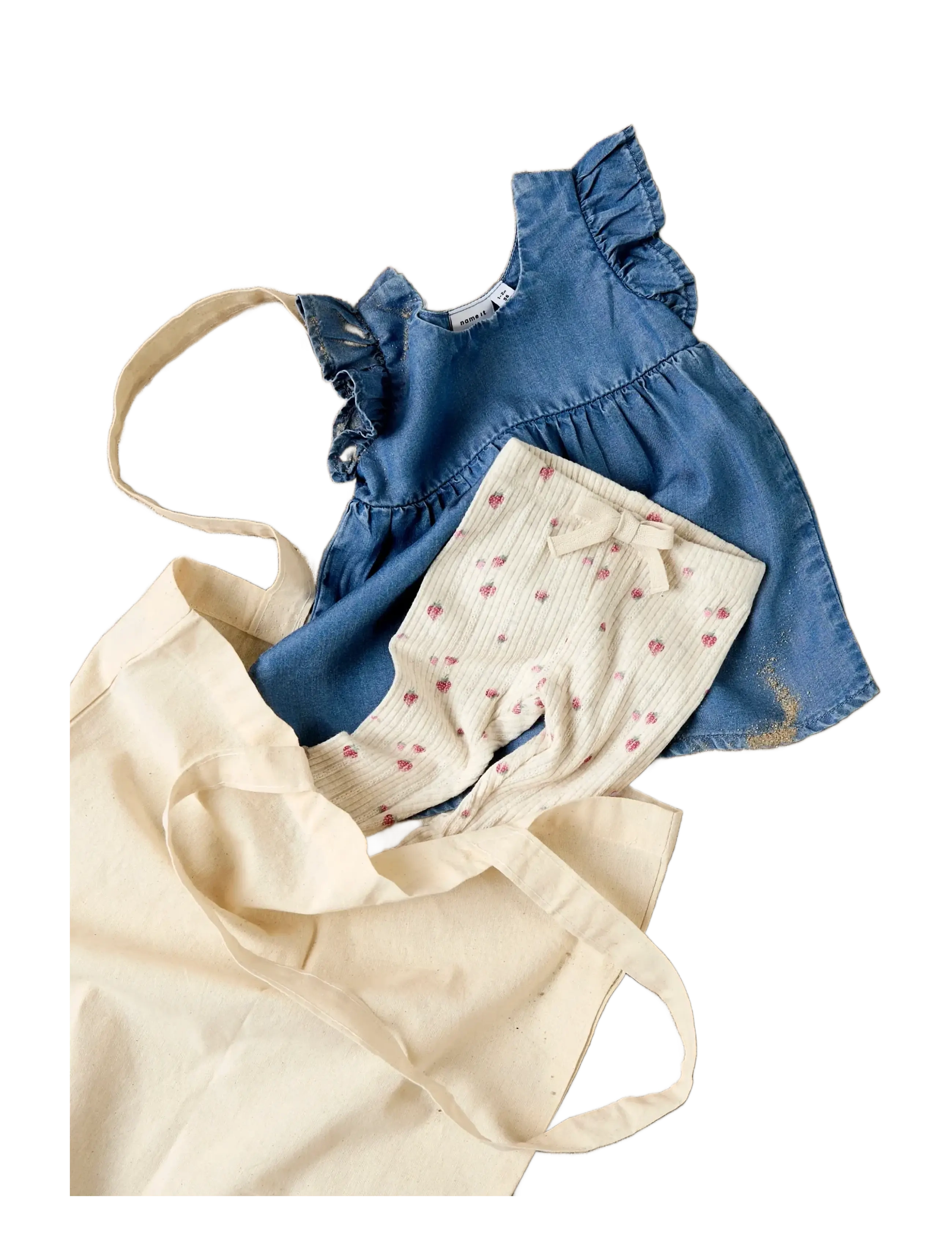 name it - NBFDAGMAR DNM DRESS 4054-OH J - ermalausir barnakjólar - medium blue denim - 2