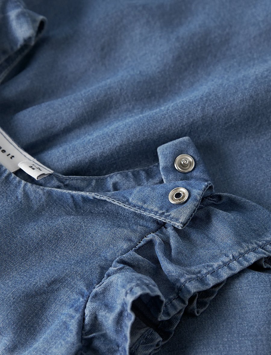 name it - NBFDAGMAR DNM DRESS 4054-OH J - ermalausir barnakjólar - medium blue denim - 4