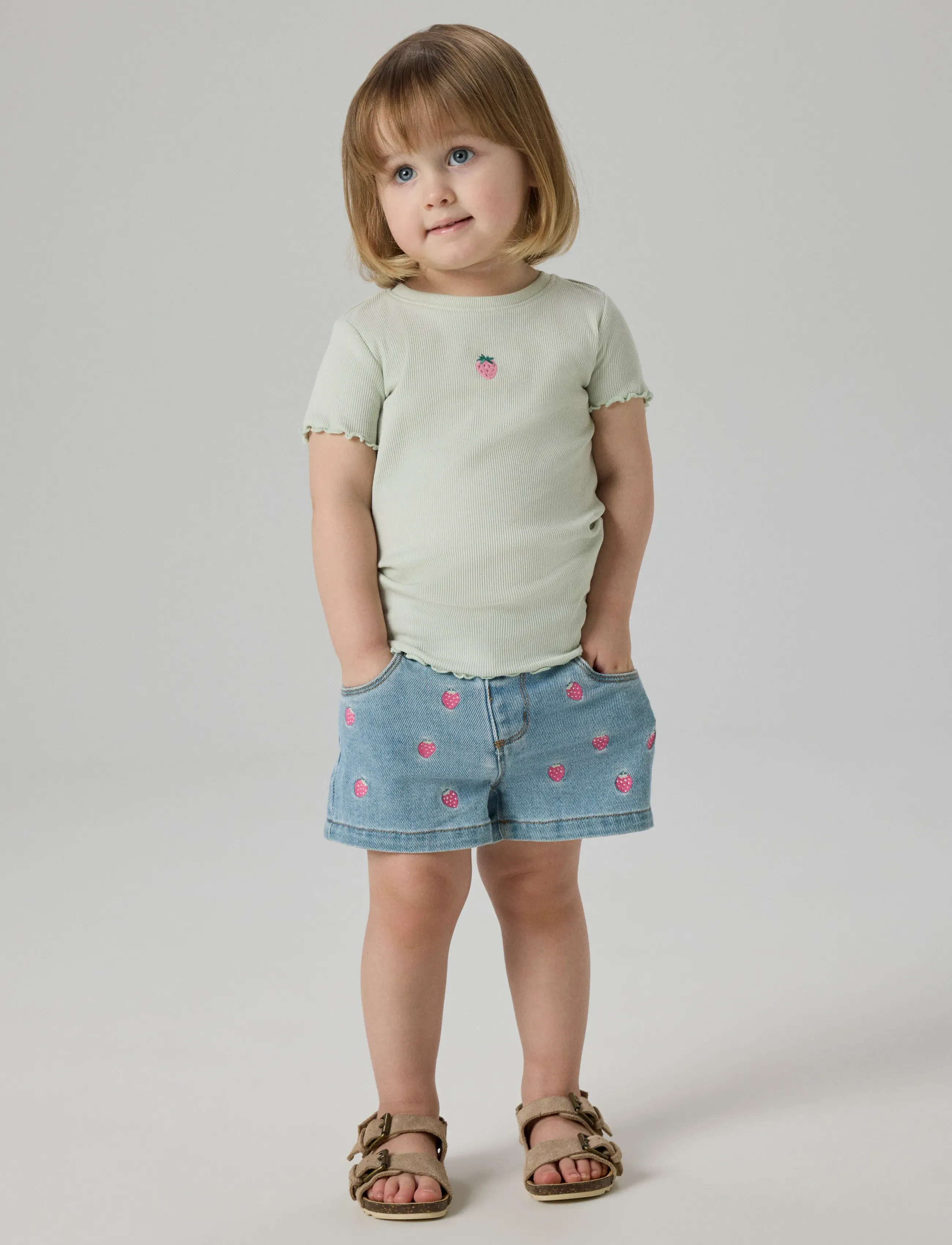 name it - NMFROSE REG EMB SHORTS 6202-IZ - jeansshorts - light blue denim - 3