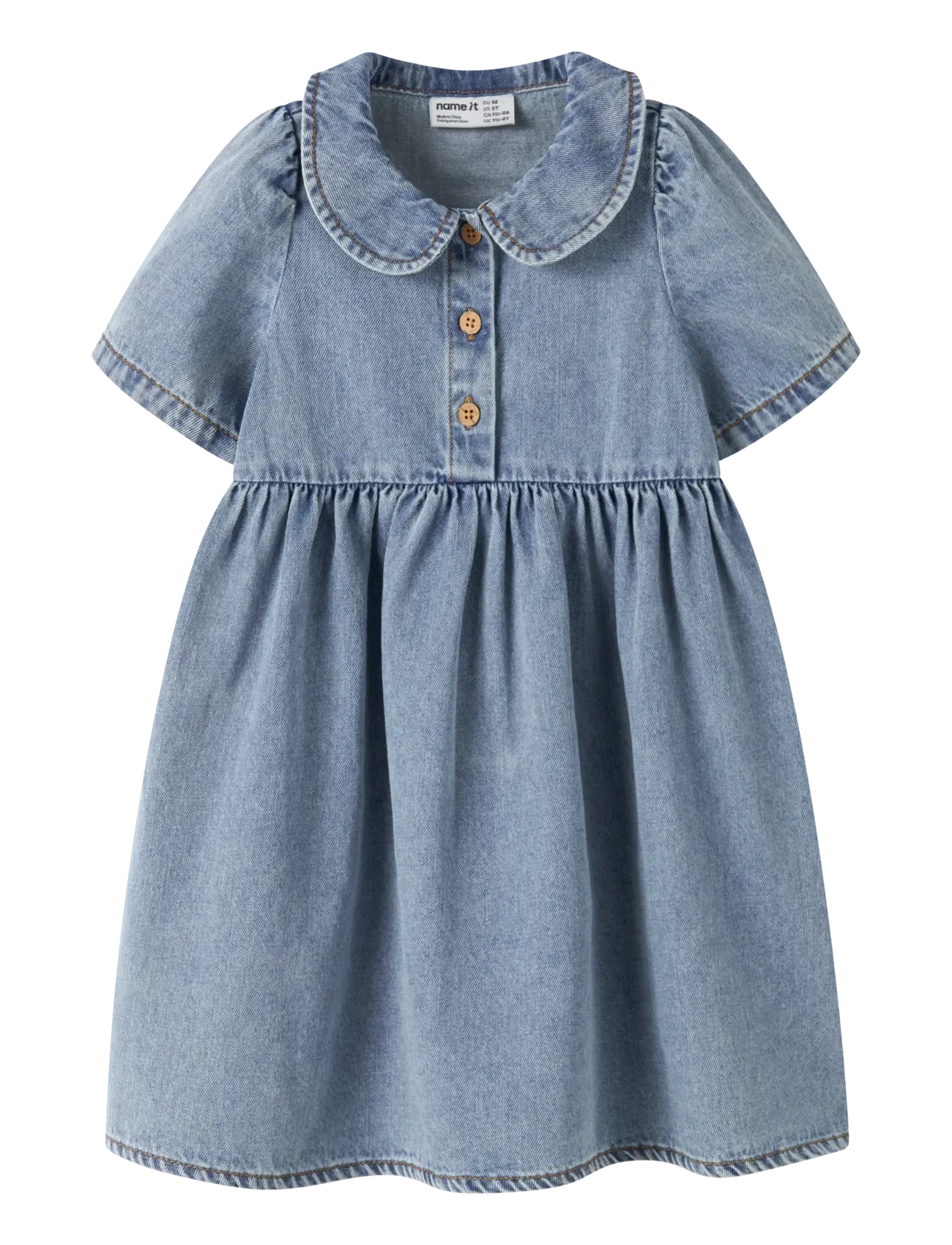 NAME IT Nmfpoppy Dnm Kleid 5011-Ov H Blau - 110 - Kinder