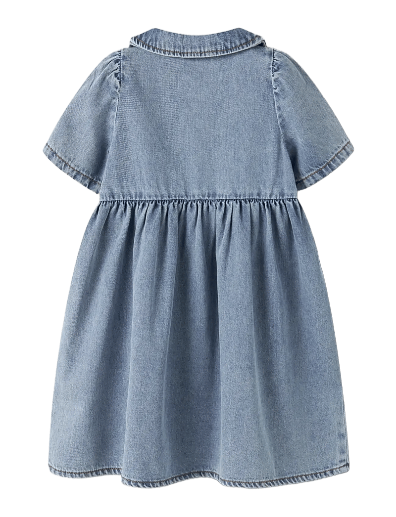 name it - NMFPOPPY DNM DRESS 5011-OV H - casual jurken met korte mouwen - medium blue denim - 1