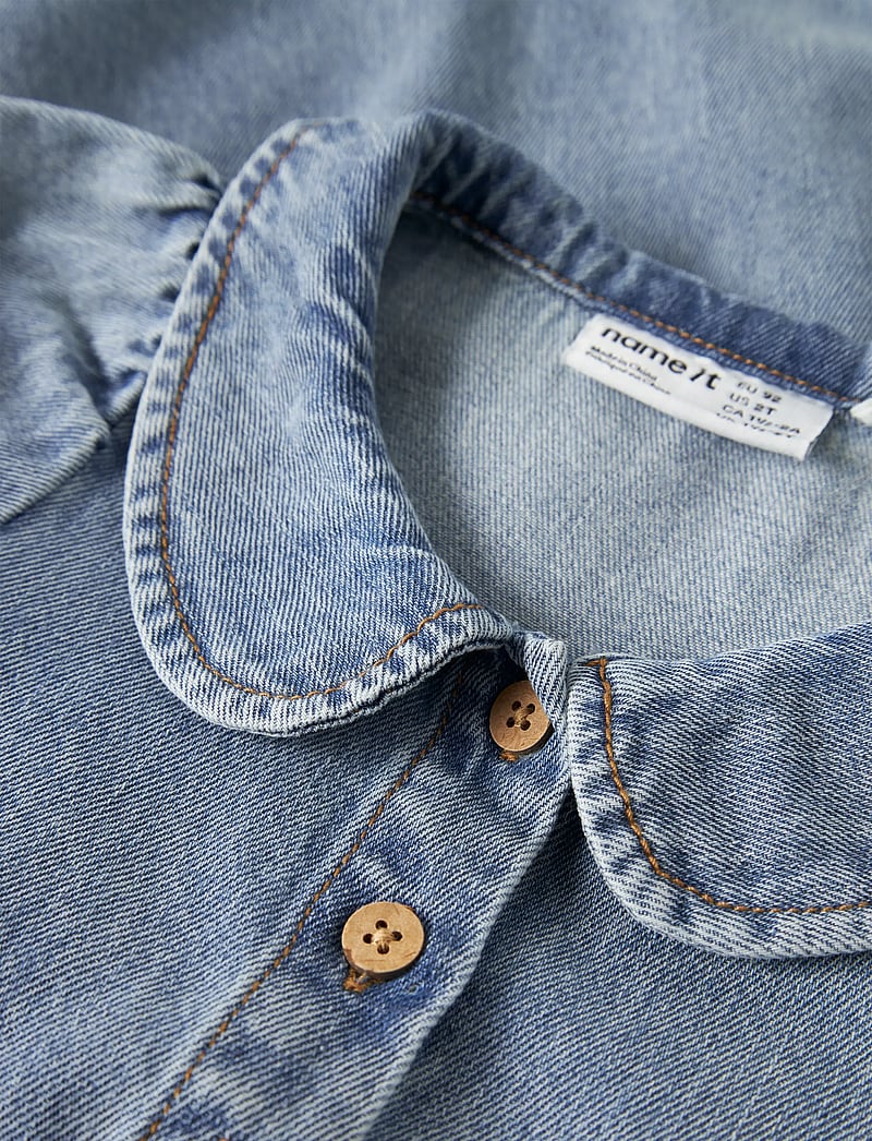 name it - NMFPOPPY DNM DRESS 5011-OV H - casual jurken met korte mouwen - medium blue denim - 2
