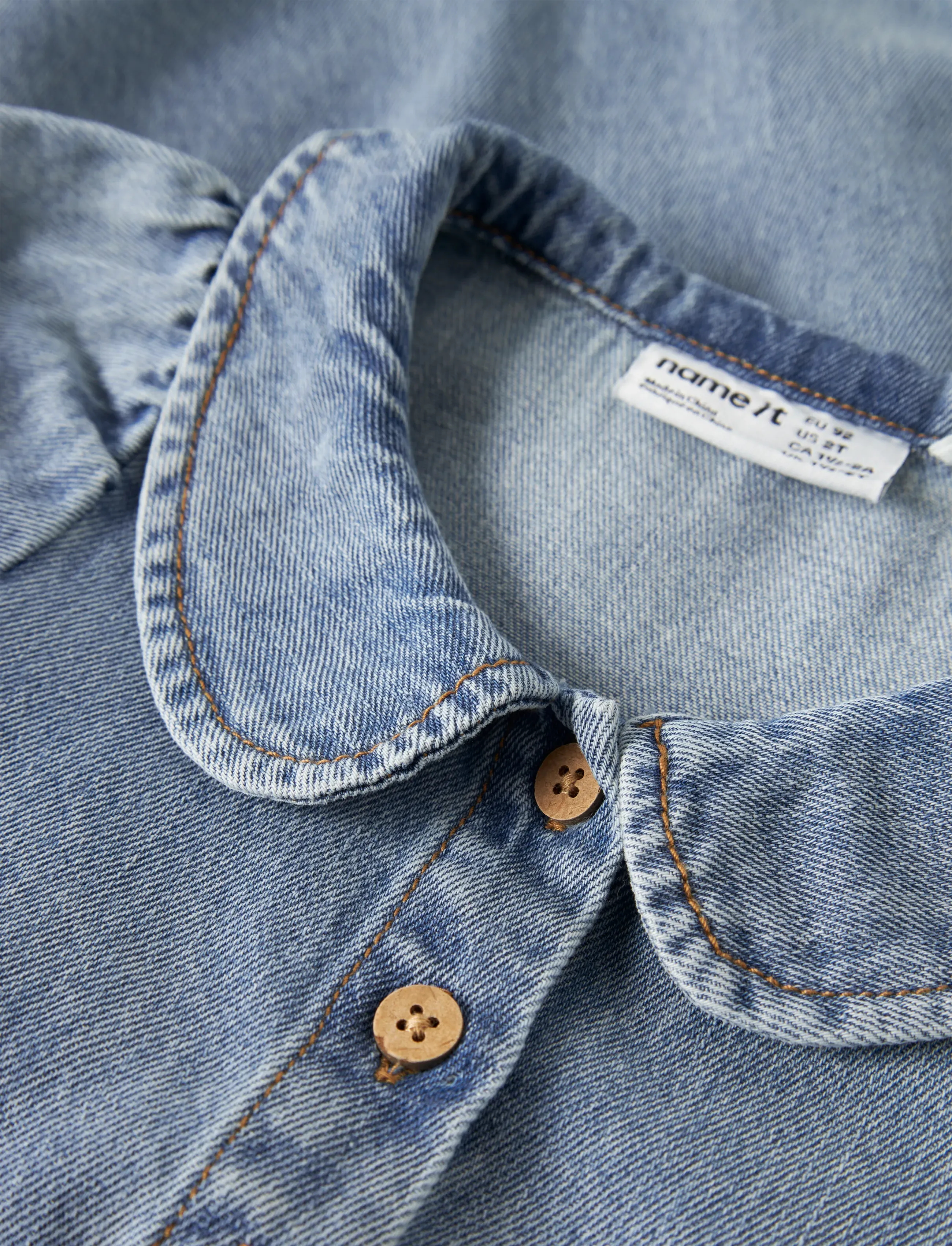name it - NMFPOPPY DNM DRESS 5011-OV H - kurzärmelige freizeitkleider - medium blue denim - 2