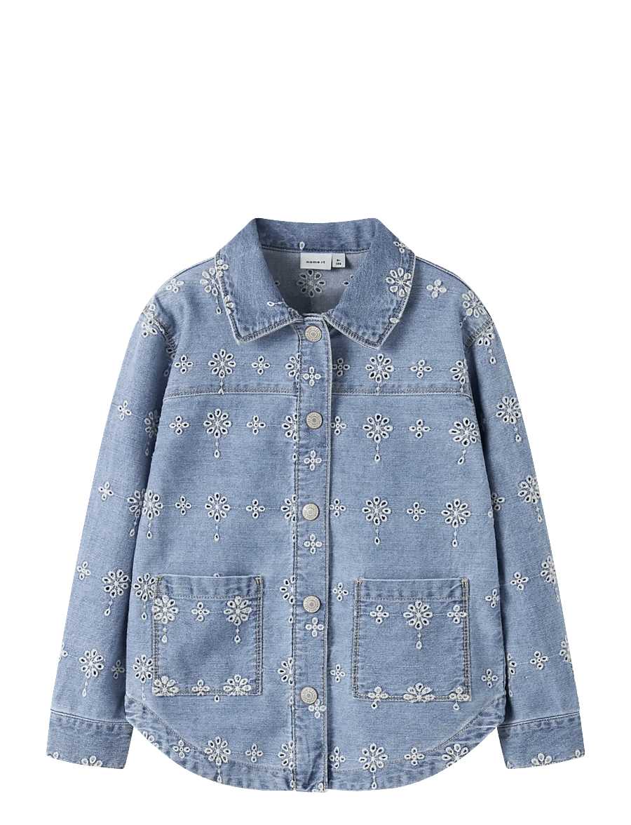 name it - NKFHARPER DNM ANGLAISE JACKET 1026-OV H - denimjakker - light blue denim - 0