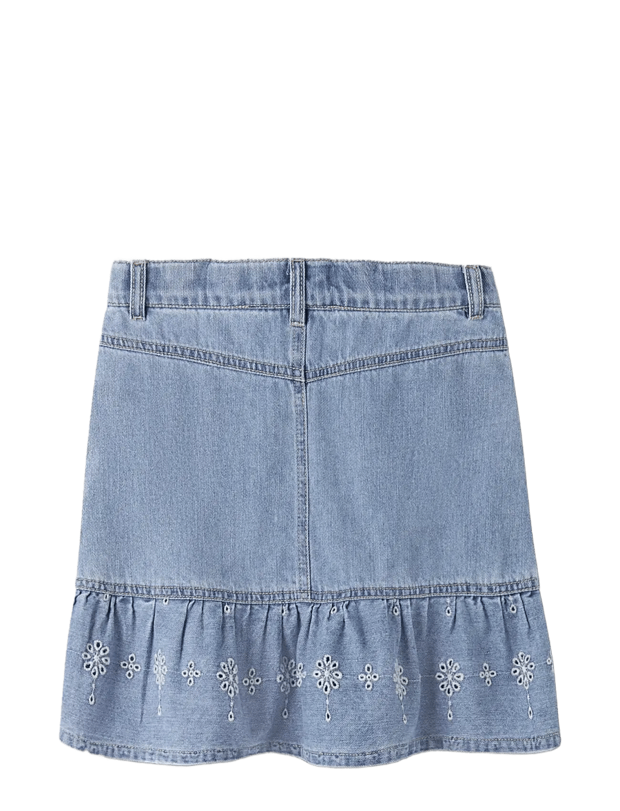 name it - NKFHALLIE DNM ANGLAISE SKIRT 1026-OV H - jupes courtes - light blue denim - 1