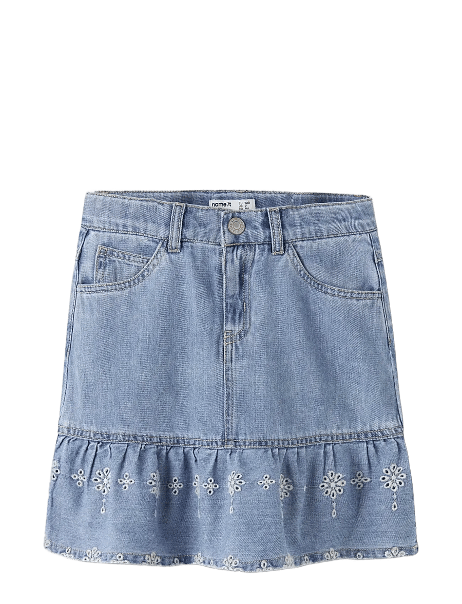 name it - NKFHALLIE DNM ANGLAISE SKIRT 1026-OV H - jupes courtes - light blue denim - 2