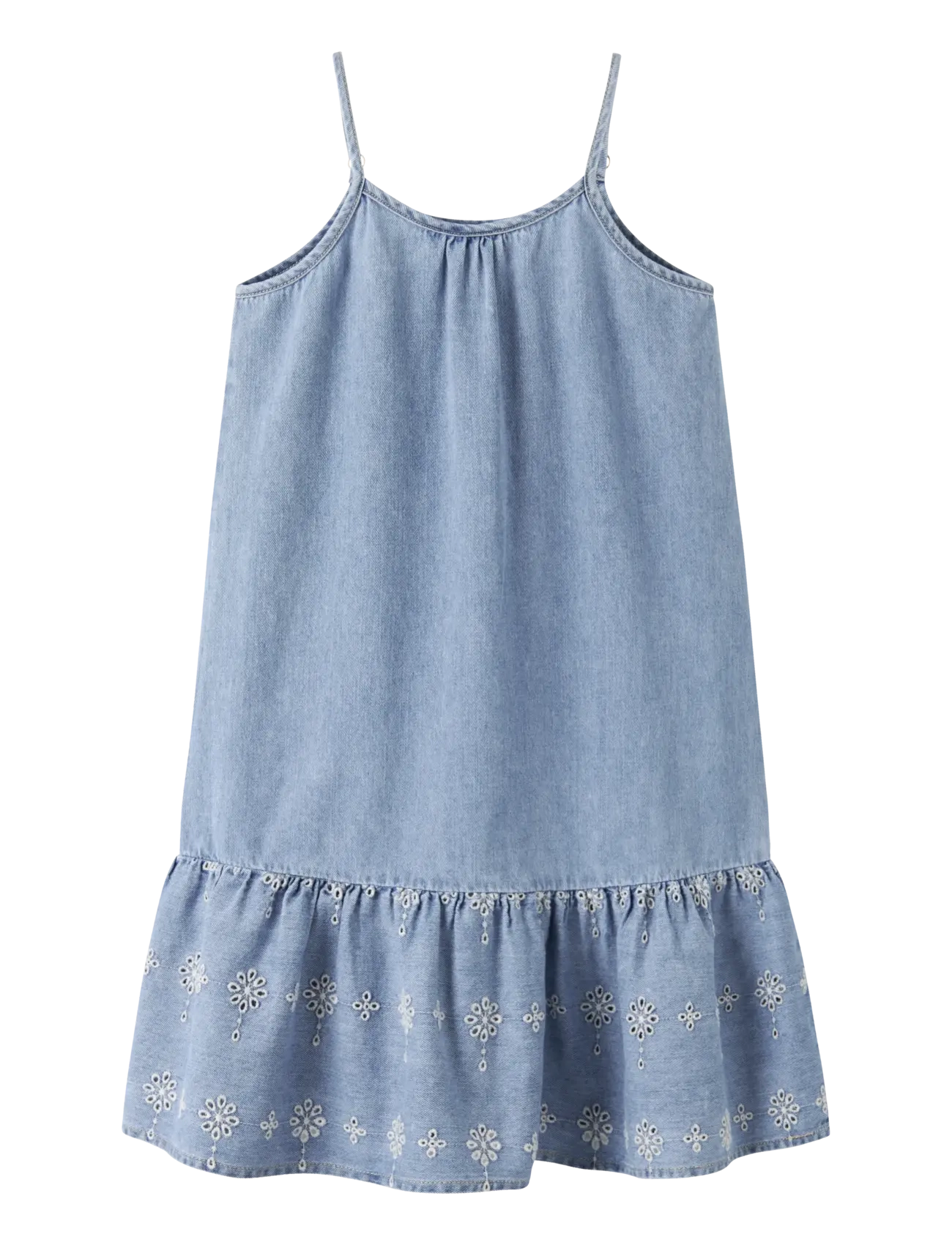 name it NKFHAVEN DNM ANGLAISE DRESS 1026-OV H - Neuheiten - LIGHT BLUE DENIM / blue