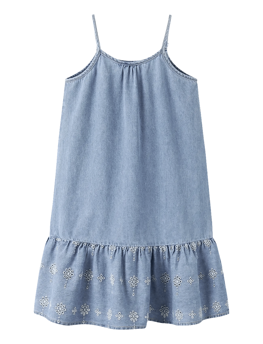 name it - NKFHAVEN DNM ANGLAISE DRESS 1026-OV H - Ärmellose freizeitkleider - light blue denim - 0