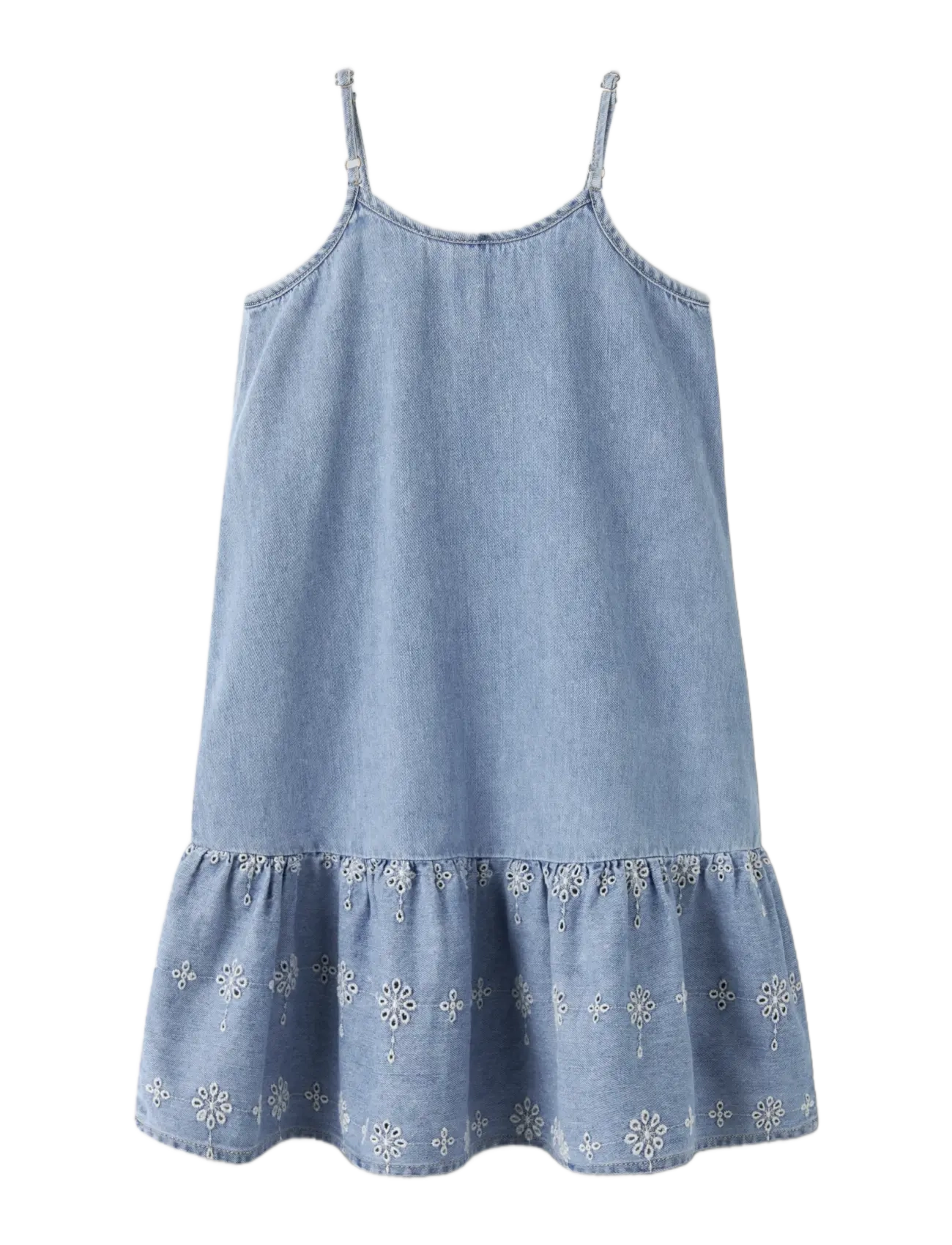 name it - NKFHAVEN DNM ANGLAISE DRESS 1026-OV H - Ärmellose freizeitkleider - light blue denim - 1