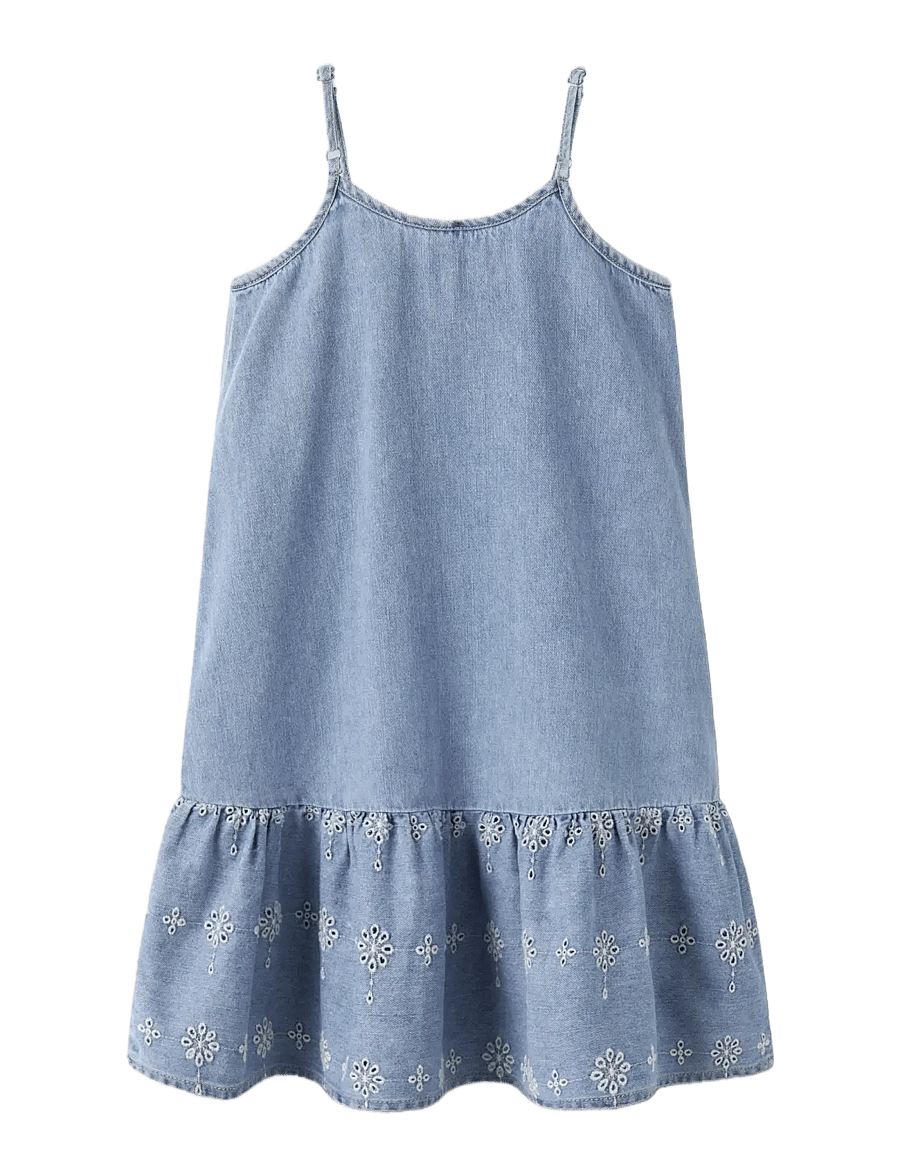 name it - NKFHAVEN DNM ANGLAISE DRESS 1026-OV H - Ärmellose freizeitkleider - light blue denim - 1