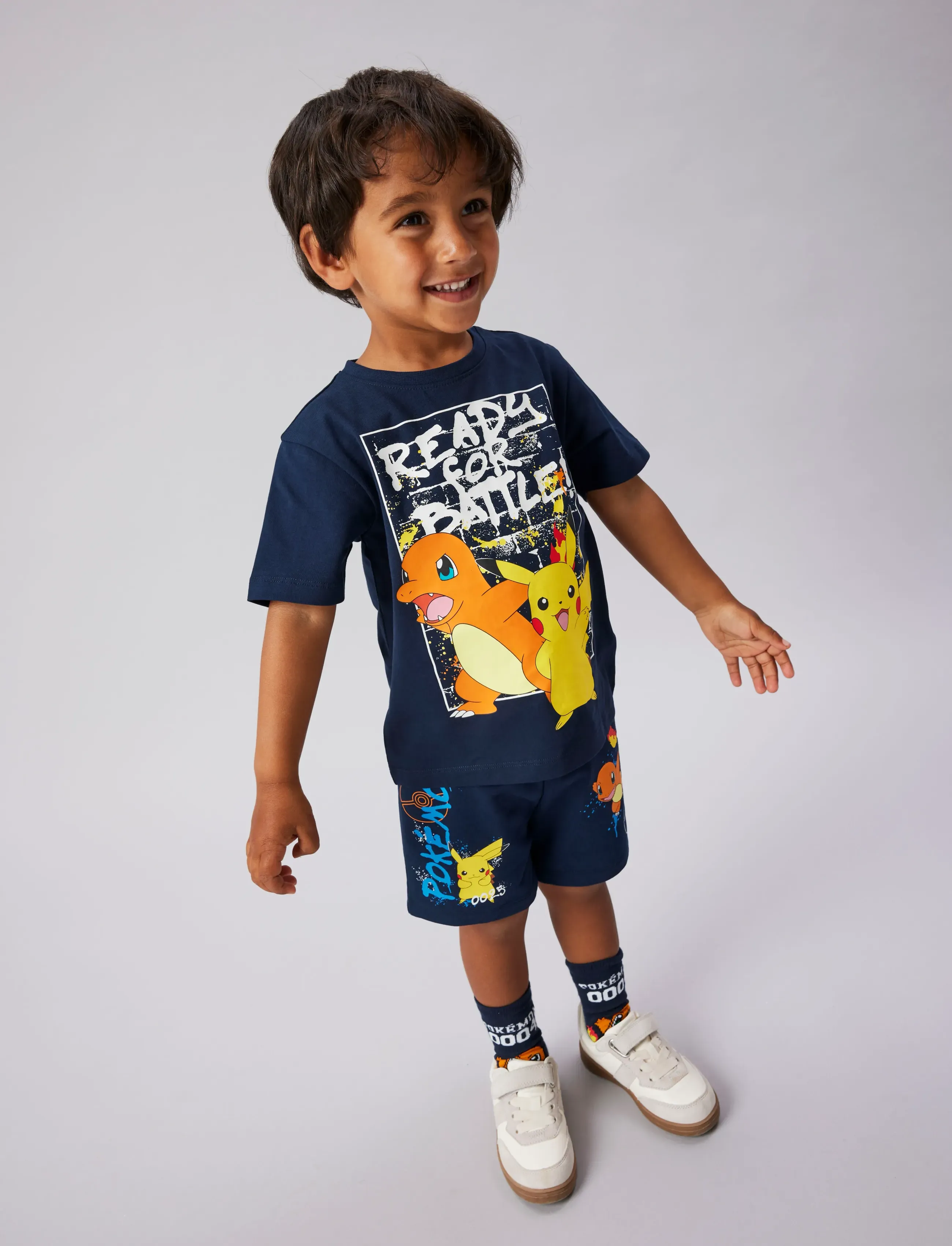 name it - NMMMUMI POKEMON LONG SWE SHORTS UNB SKY - sweatshorts - navy blazer - 3