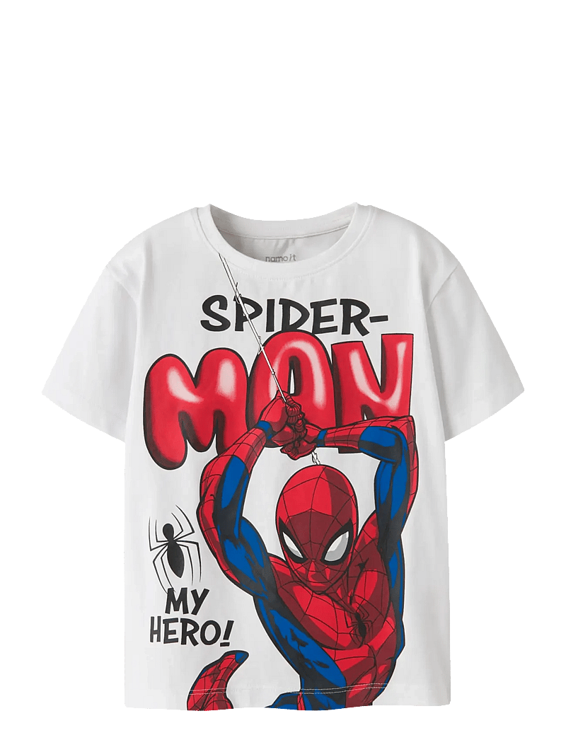 name it - NMMMARVIN SPIDER SS NREG TOP NOOS MAR - kortærmede t-shirts - bright white - 1