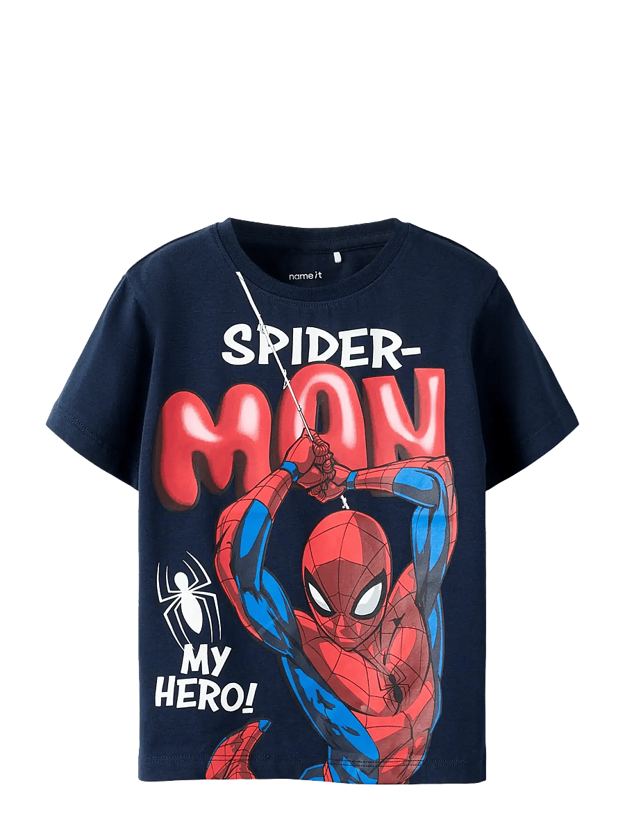 name it - NMMMARVIN SPIDER SS NREG TOP NOOS MAR - kurzärmelige - navy blazer - 0