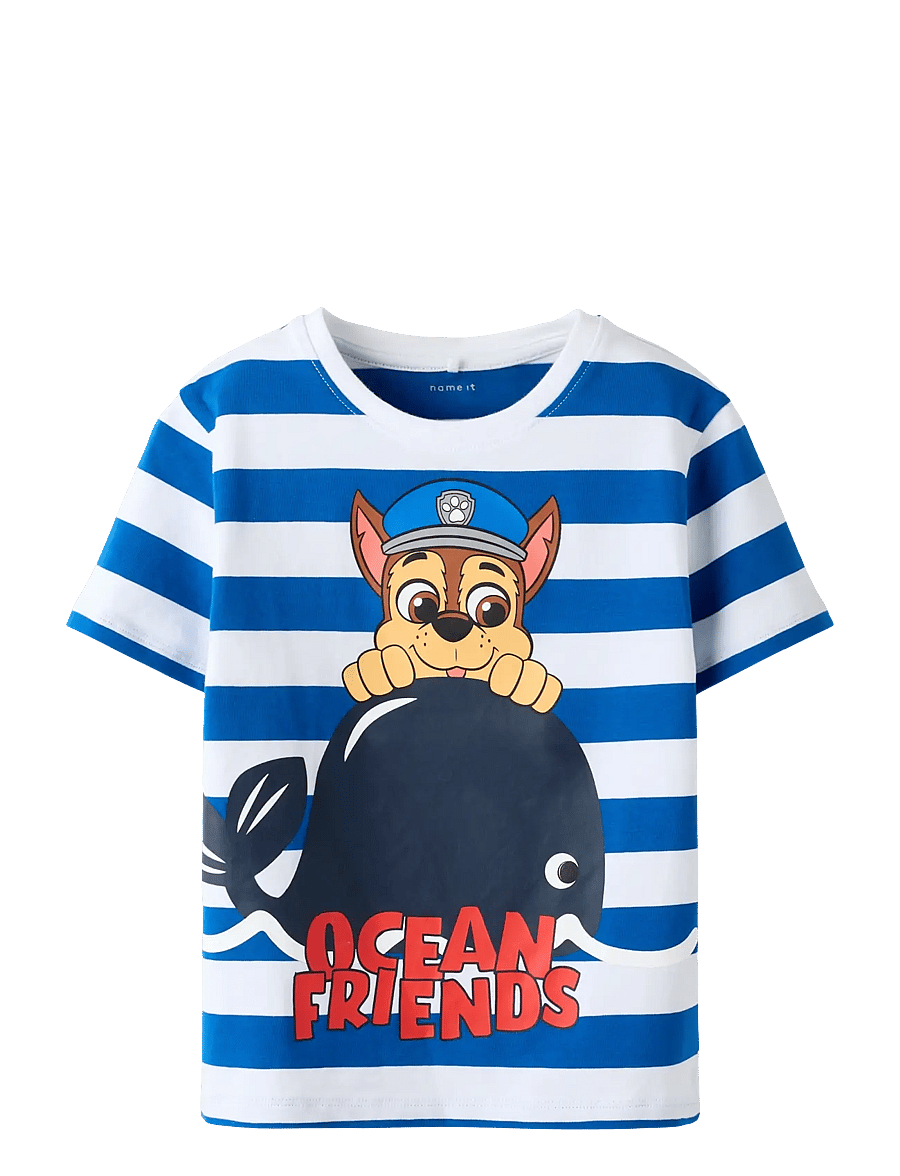 name it - NMMMILAN PAW SS NREG TOP BOX CPLG - kortærmede t-shirts - lapis blue - 0