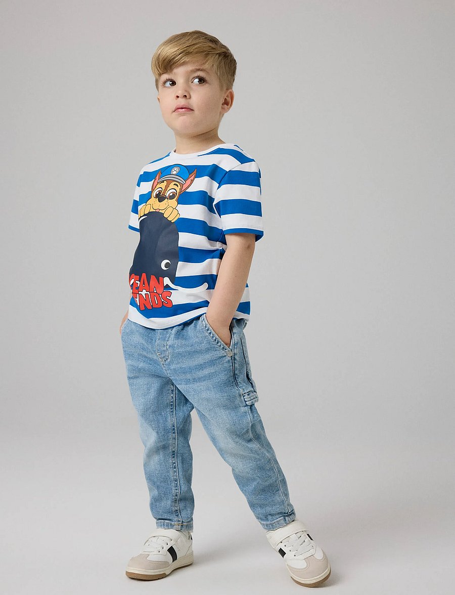 name it - NMMMILAN PAW SS NREG TOP BOX CPLG - kortærmede t-shirts - lapis blue - 2