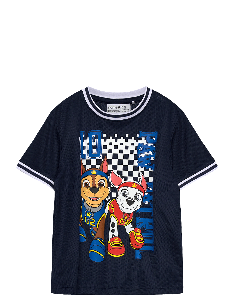 name it - NMMMARGO PAW SS NREG POLY TOP CPLG - kurzärmelige - navy blazer - 0