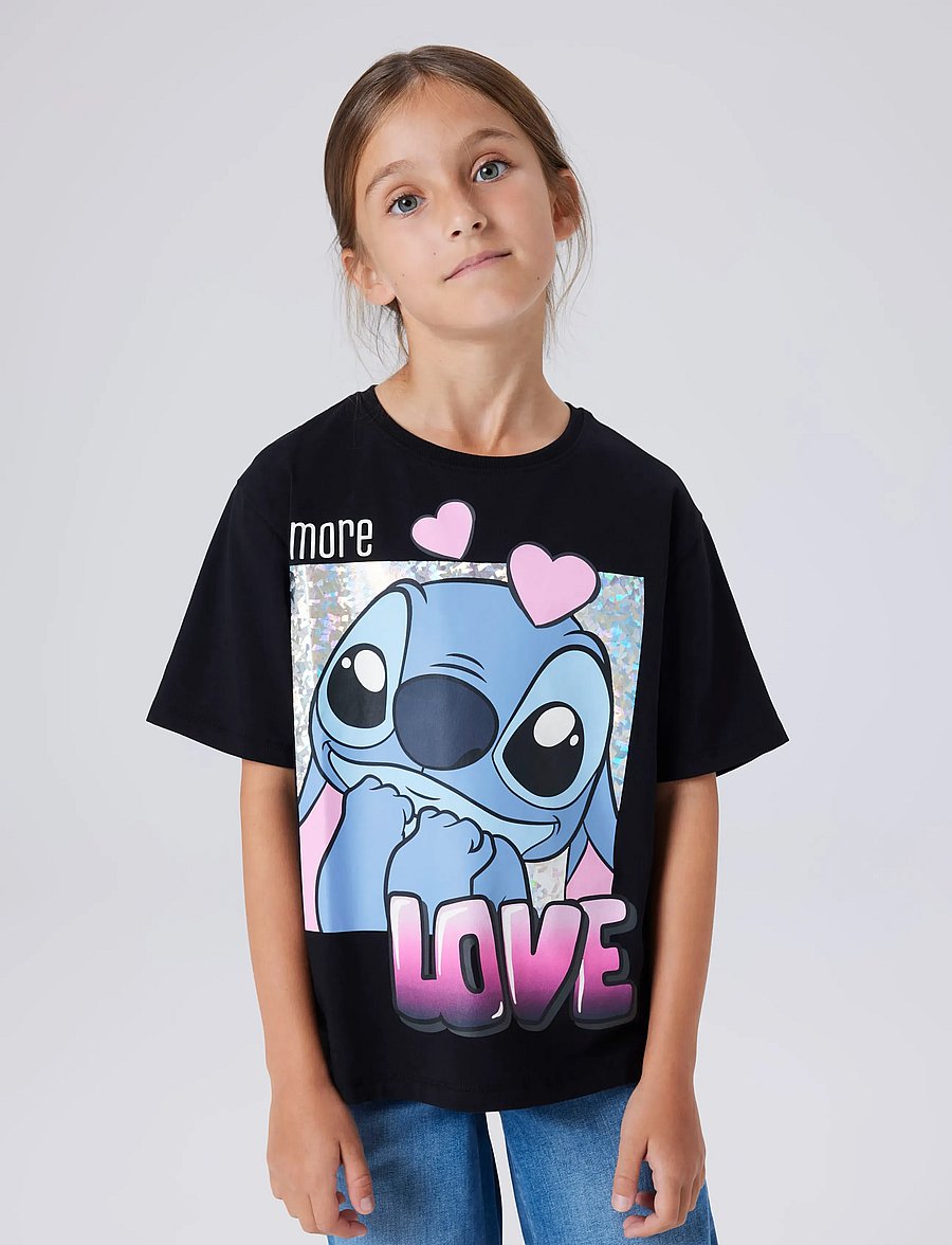 name it - NKFFORA STITCH SS NREG TOP BOX NOOS WDI - stutterma bolir - black - 0