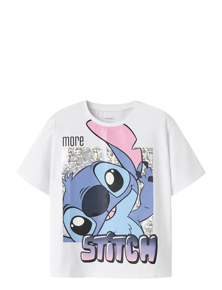 name it - NKFFORA STITCH SS NREG TOP BOX NOOS WDI - kortærmede t-shirts - bright white - 0