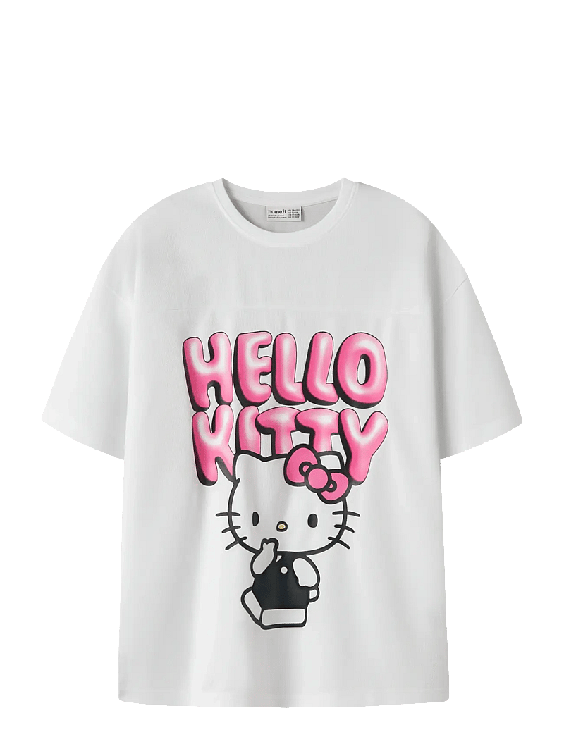 name it - NKFFOBA HELLOK SS RLX POLY TOP BOX SKY - kurzärmelige - bright white - 1