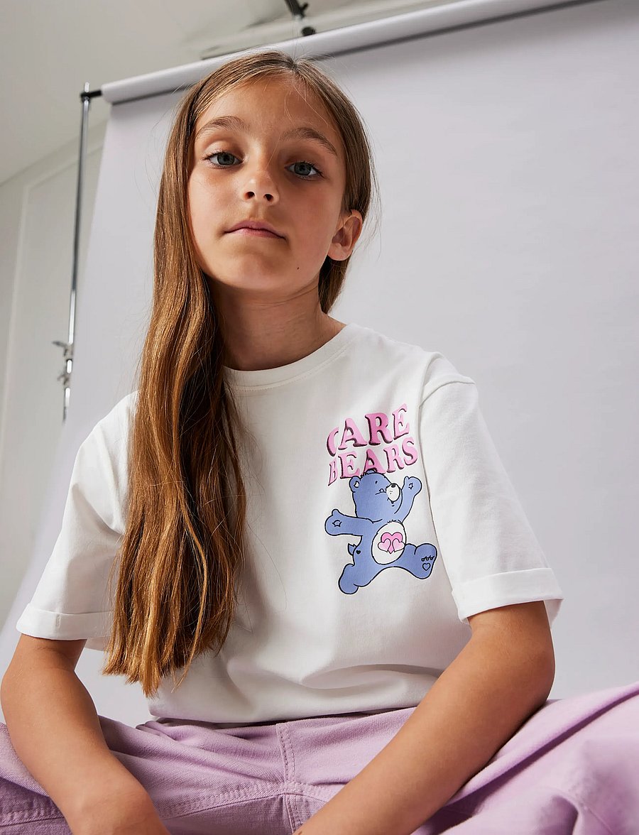name it - NKFMUMMA CAREBEARS NREG SS TOP BOX SKY - kurzärmelige - bright white - 3