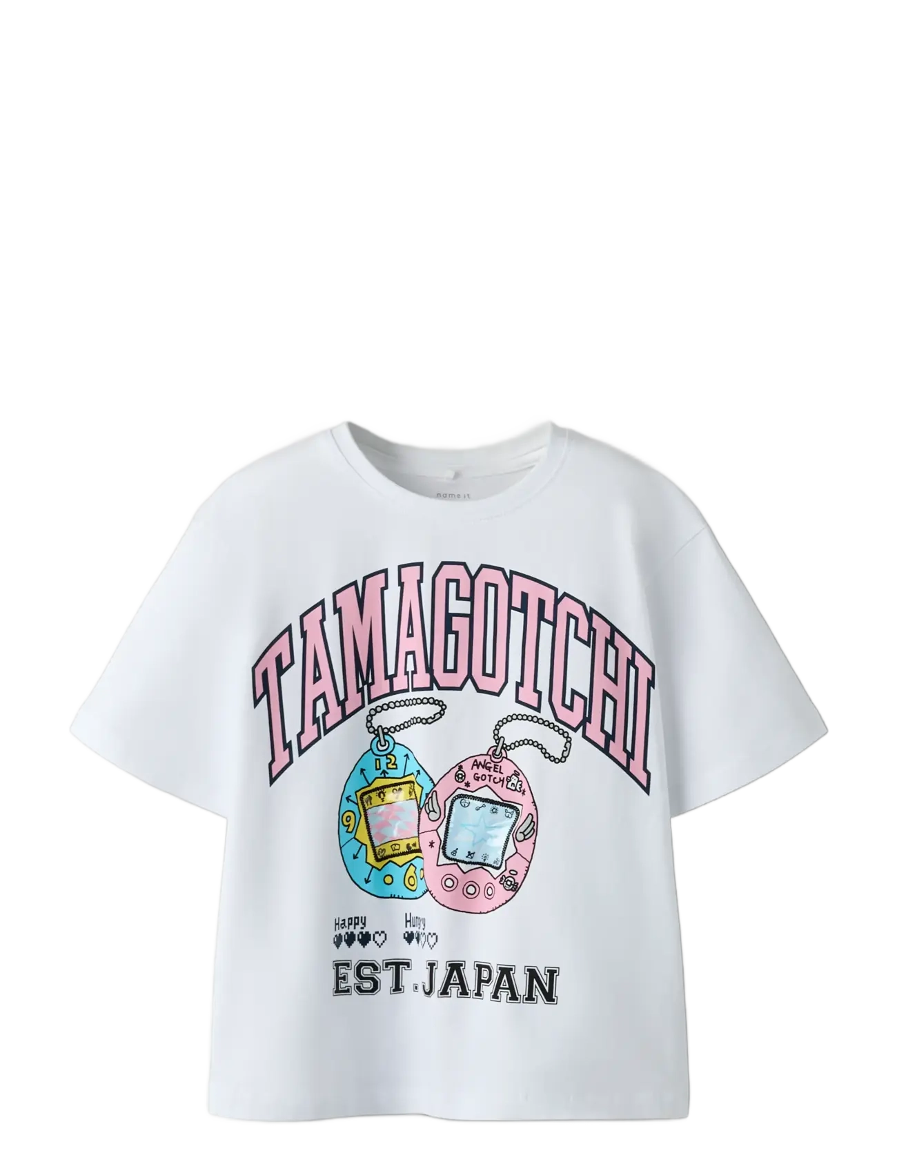 name it - NKFMULA TAMAGOTCHI SS NREG TOP BOX BFU - kortærmede t-shirts - bright white - 2