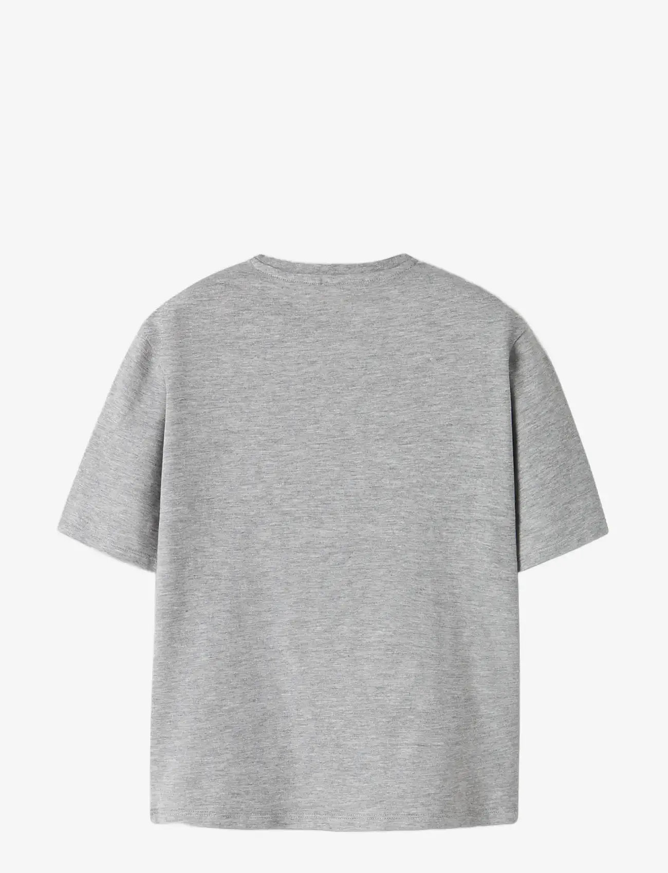 name it - NKMFABRON AMONGUS SS NREG TOP BOX SKY - kurzärmelige - grey melange - 2