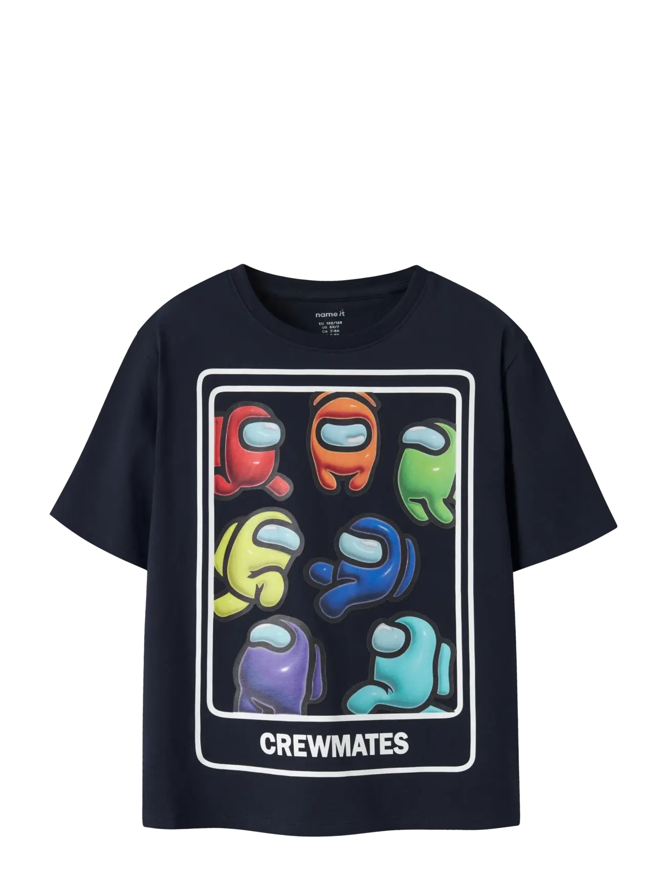 name it NKMFABRON AMONGUS SS NREG TOP BOX SKY - Tøj - NAVY BLAZER / navy