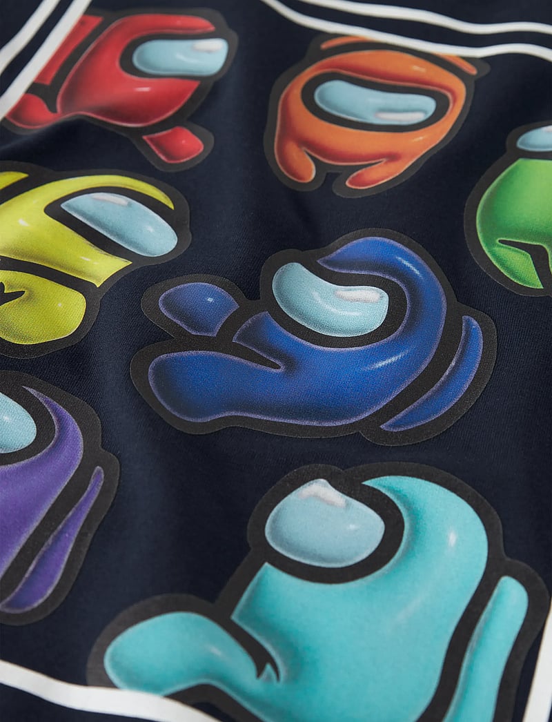 name it - NKMFABRON AMONGUS SS NREG TOP BOX SKY - kortærmede t-shirts - navy blazer - 3