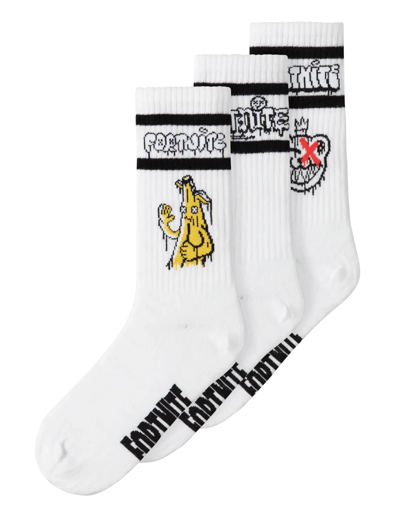 name it NKMFINLO FORTNITE 3P TENNISSOCK BFU - Sokid ja sukkpüksid - BRIGHT WHITE / white