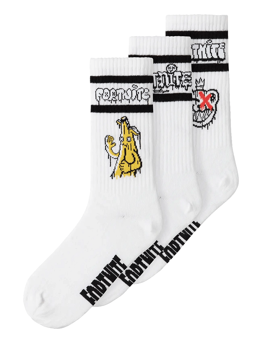 name it - NKMFINLO FORTNITE 3P TENNISSOCK BFU - bright white - 1