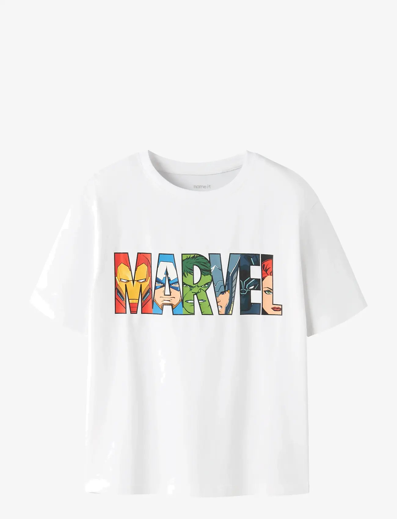 name it - NKMFERGUS MARVEL SS NREG TOP MAR - kortærmede t-shirts - bright white - 0