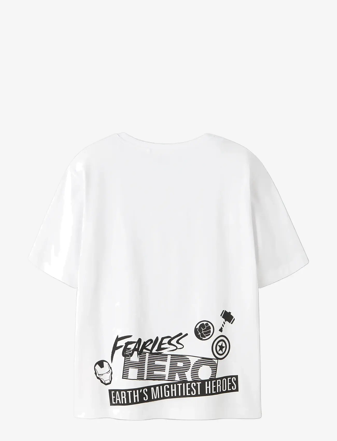 name it - NKMFERGUS MARVEL SS NREG TOP MAR - kortærmede t-shirts - bright white - 1