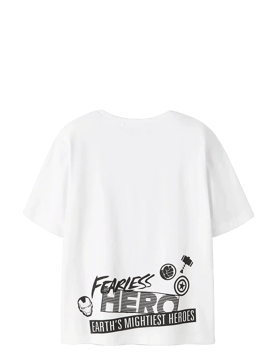 name it - NKMFERGUS MARVEL SS NREG TOP MAR - kortärmade t-shirts - bright white - 1