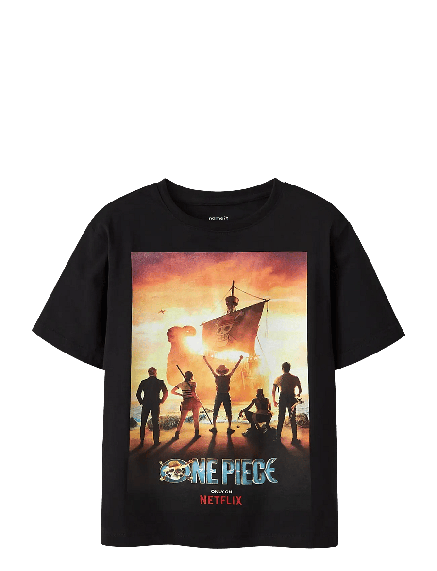 name it - NKMMALIM ONEP SS NREG TOP BOX BFU - kortærmede t-shirts - black - 0