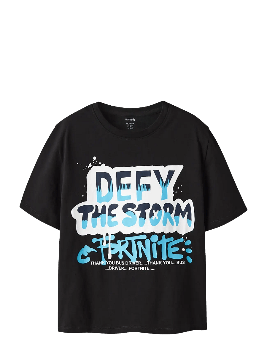 name it - NKMMOD FORTNITE SS NREG TOP BOX NOOS BFU - kortærmede t-shirts - black - 1