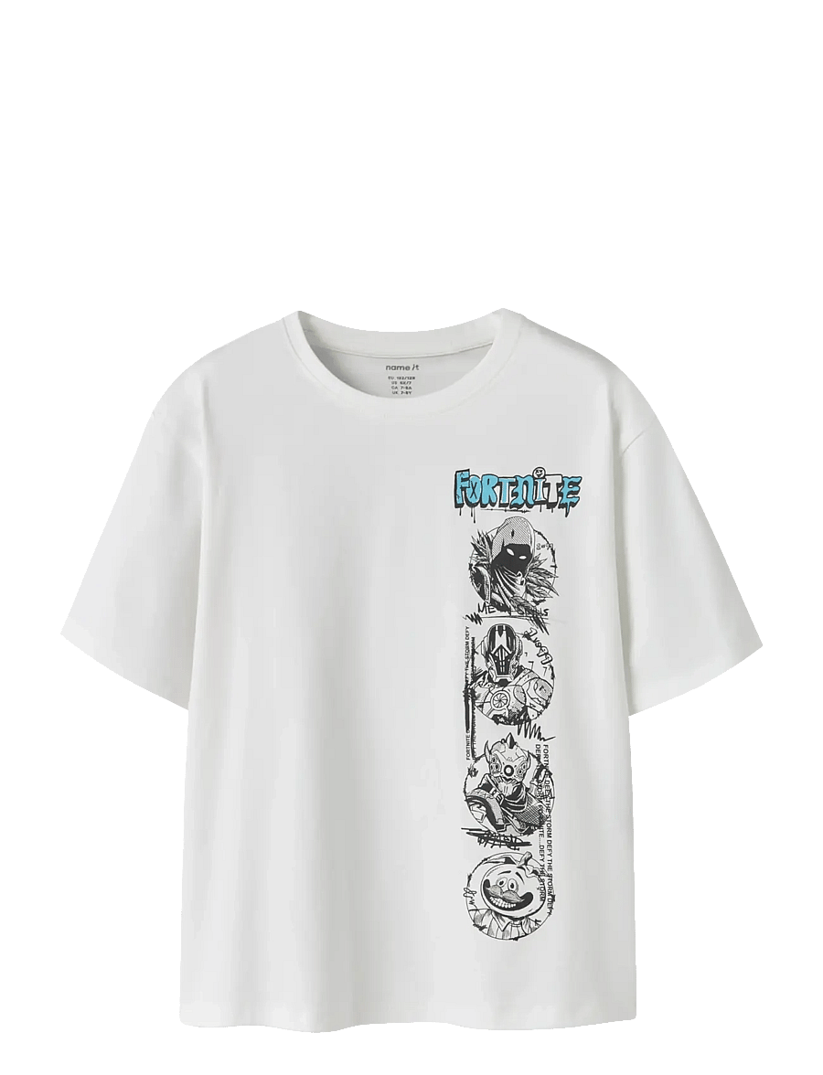 name it - NKMMOD FORTNITE SS NREG TOP BOX NOOS BFU - kortærmede t-shirts - bright white - 0