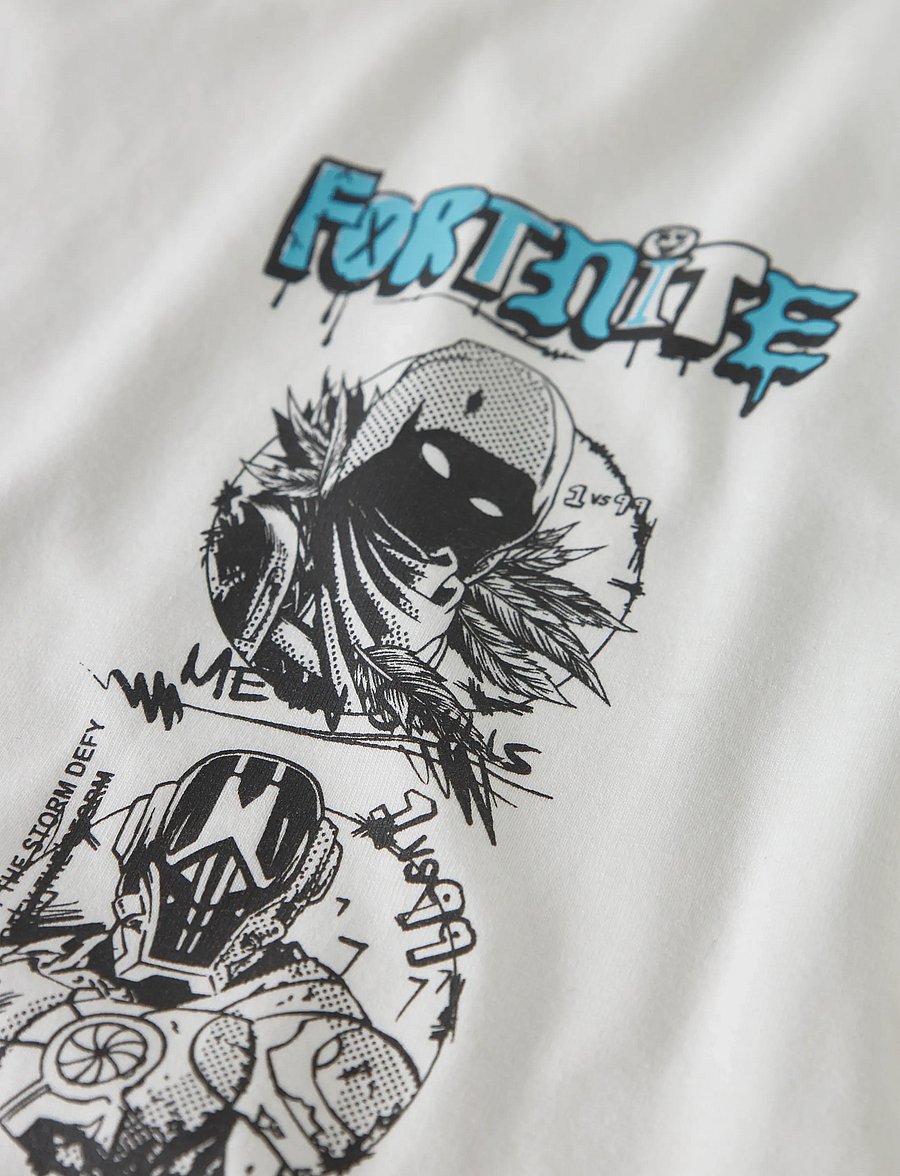 name it - NKMMOD FORTNITE SS NREG TOP BOX NOOS BFU - kortærmede t-shirts - bright white - 2
