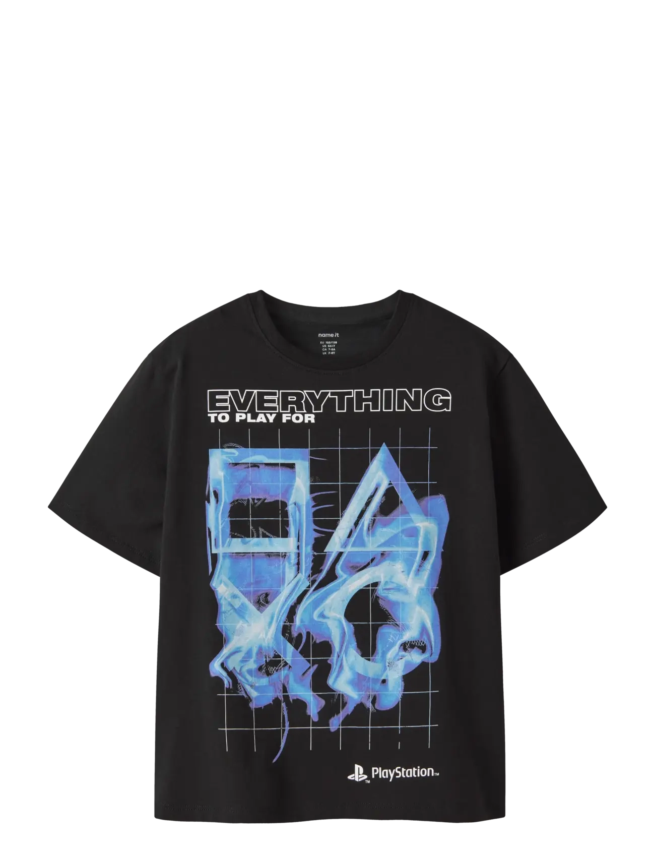name it Nkmmuller Ps Ss Nreg Top Bfu, 122-128, Black, T-Shirts > Kortærmede, Børn